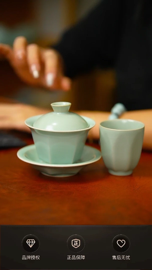 仿古六方盖碗 不完美 送仿古主人杯