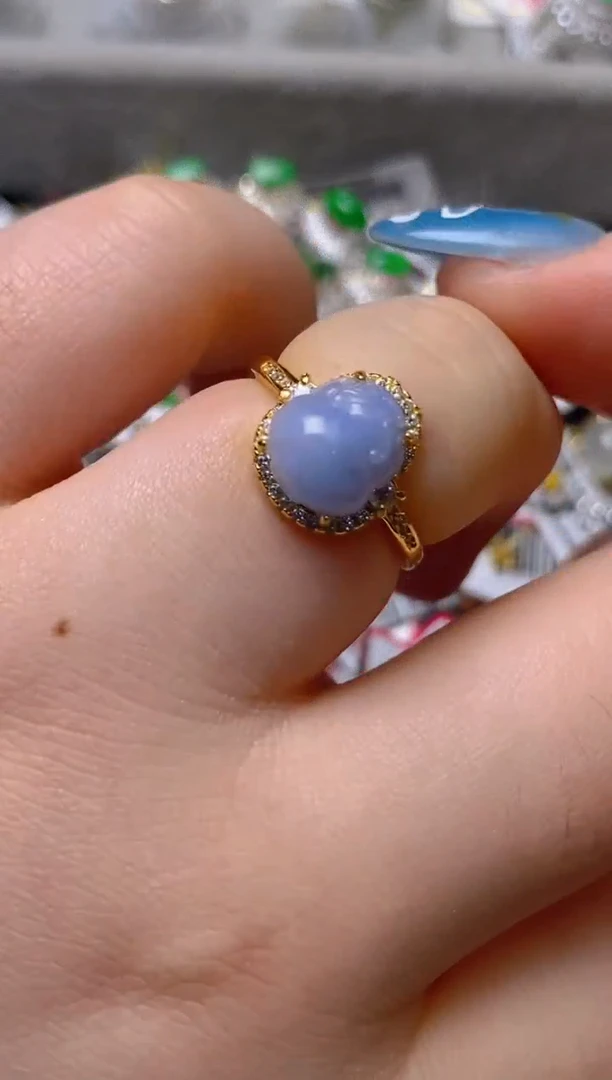 银S925镶嵌戒指翡翠百内无证书