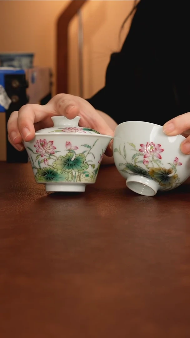 景德镇瓷器，青花瓷手绘茶具~一套