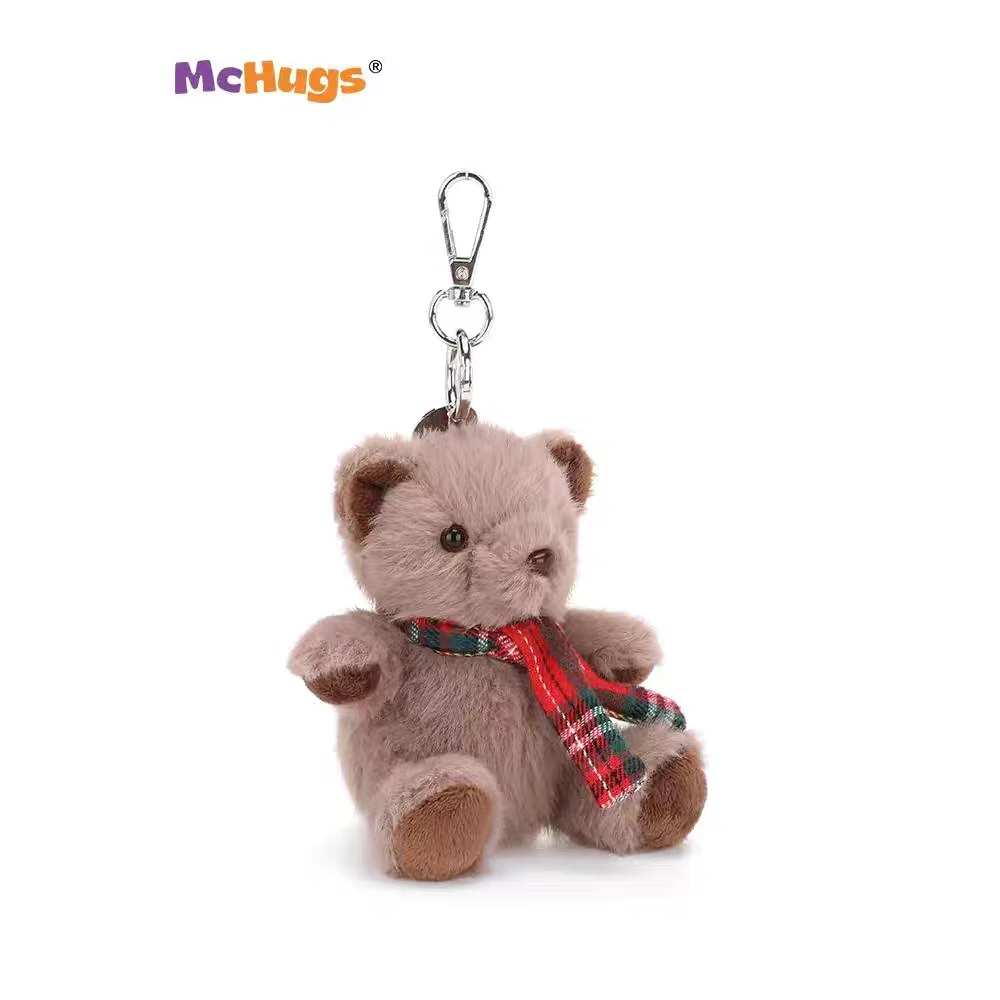 McHugs围巾小熊钥匙扣可加热薰衣草香毛绒玩具包包挂件钥匙扣