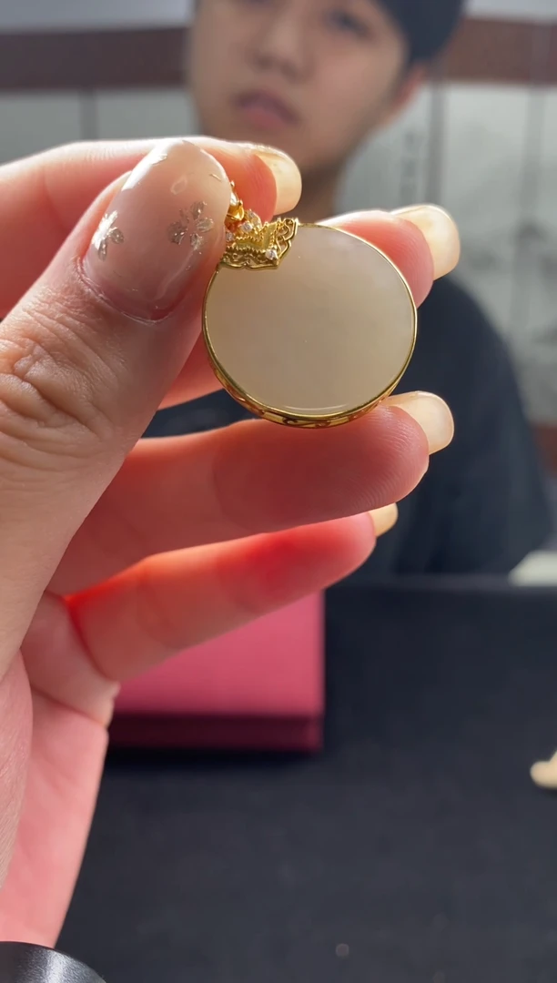 和田玉银S925镶嵌吊坠(不含链)吊坠