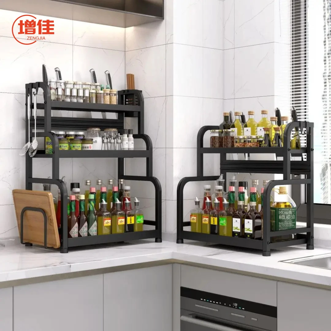 【赠挂钩+刀架】厨房置物架2025新款爆款调料置物架家庭厨房用品