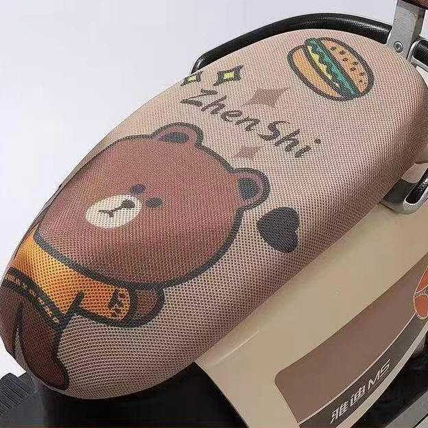 电动车坐垫套防晒隔热透气防滑踏板摩托车座套时尚卡通四季通用款