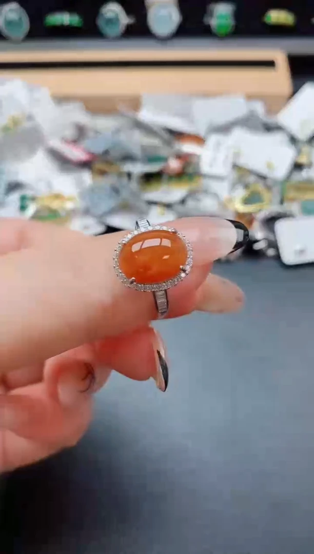 银S925镶嵌戒指翡翠1
