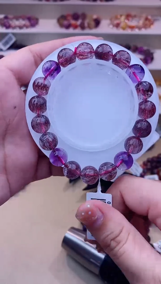 未镶嵌手链水晶黑加仑超七单圈10m+