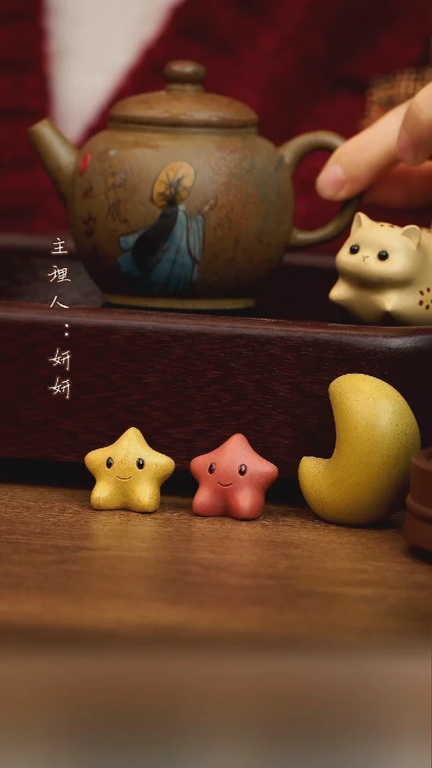 茶壶紫砂圈钮  柴烧