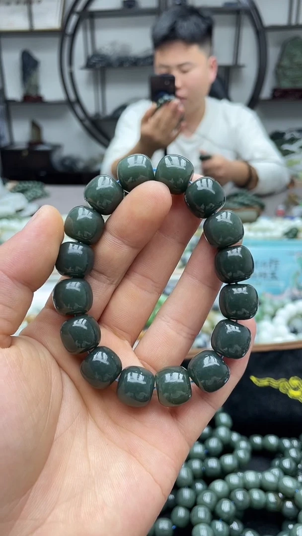 未镶嵌手串和田玉纯天然新疆且末蓝14老型