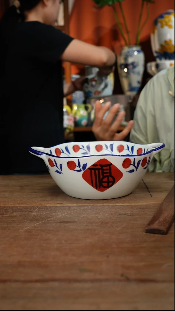 瓷片【简家甄选】景德镇设计师釉下手绘陶瓷餐具