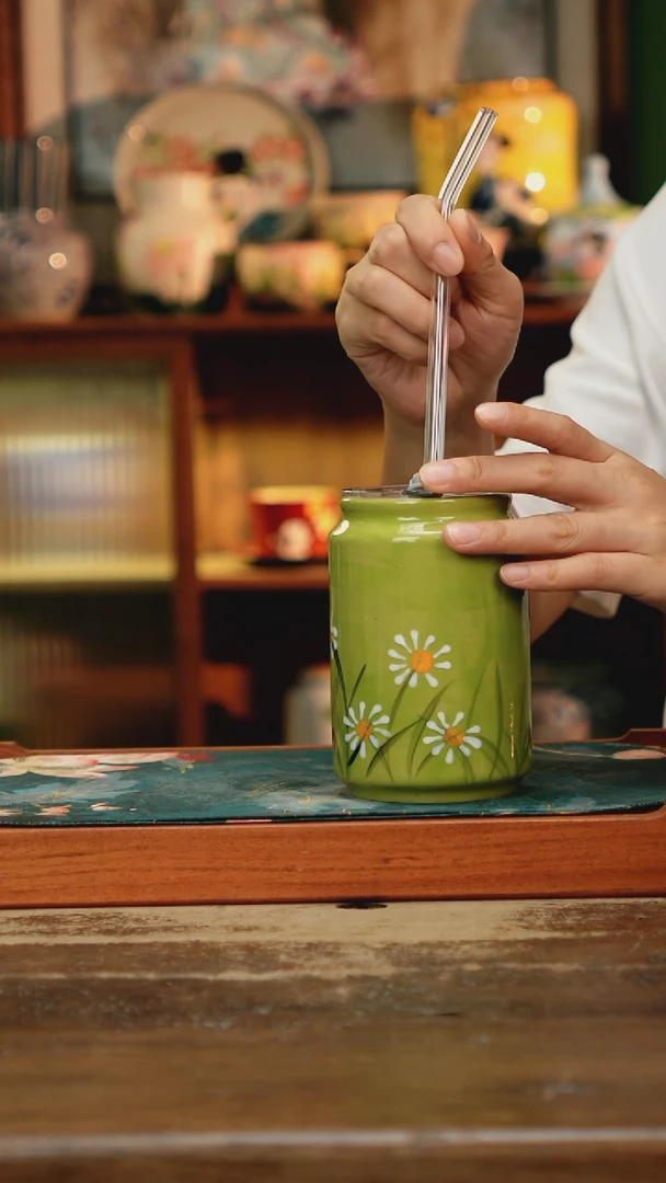 瓷片景德镇纯手工釉下彩精品茶具水杯