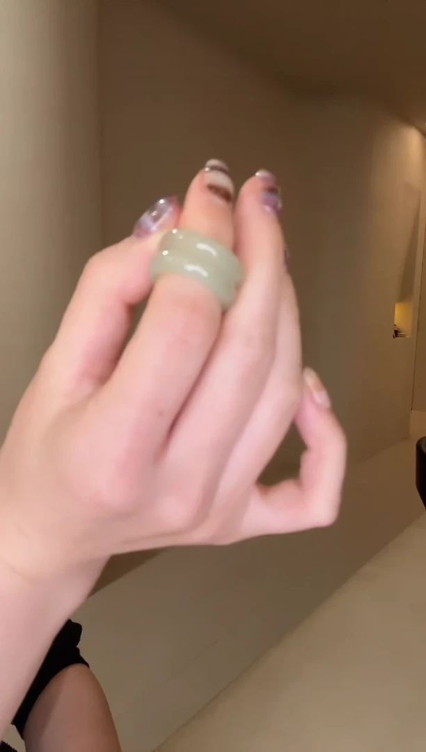 未镶嵌戒指和田玉青白细条10码多样性发其一