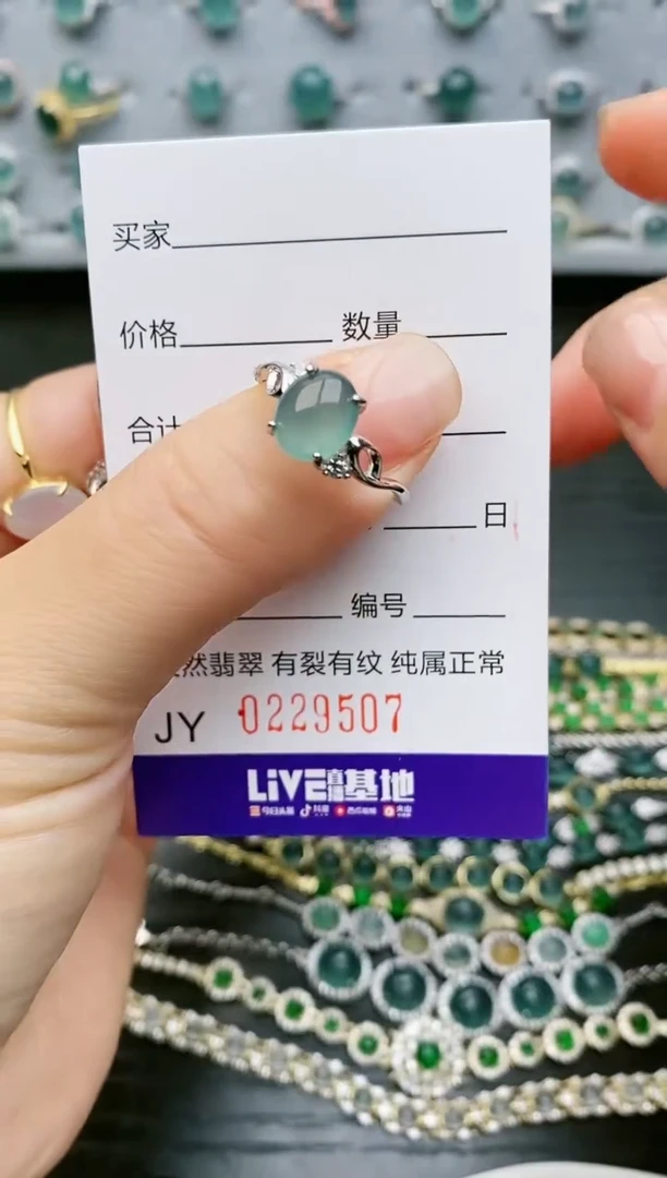 【闪购商品】翡翠戒指银S925镶嵌9507