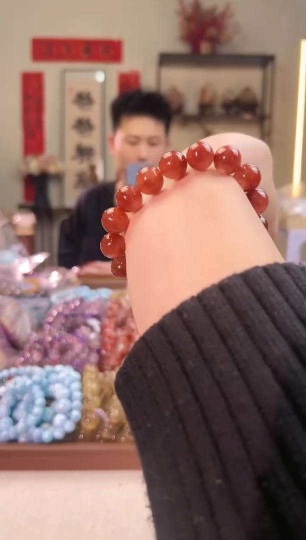 【闪购商品】发晶手链未镶嵌12.8mm＋红兔毛手串（多样性发其一）