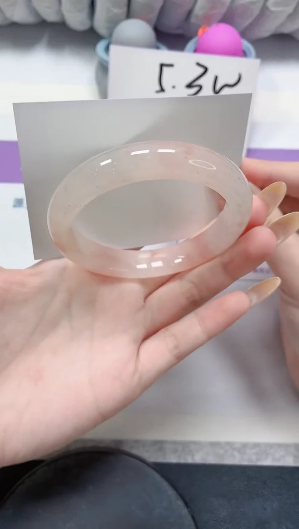 石英质玉手镯未镶嵌301-桃花56.8