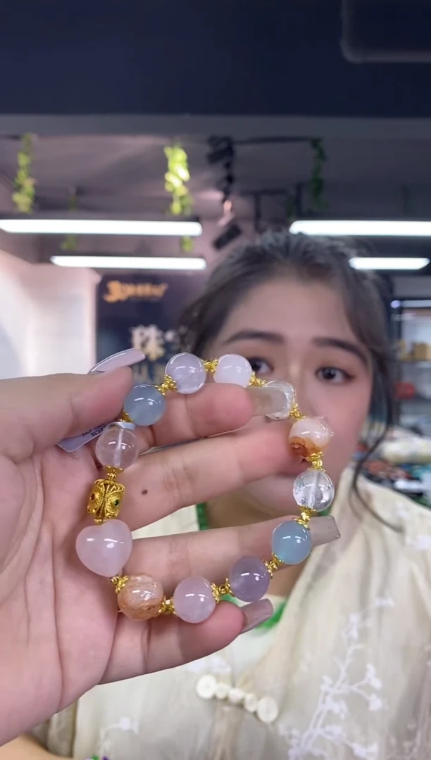 水晶手串未镶嵌多样性发其一颜色微差