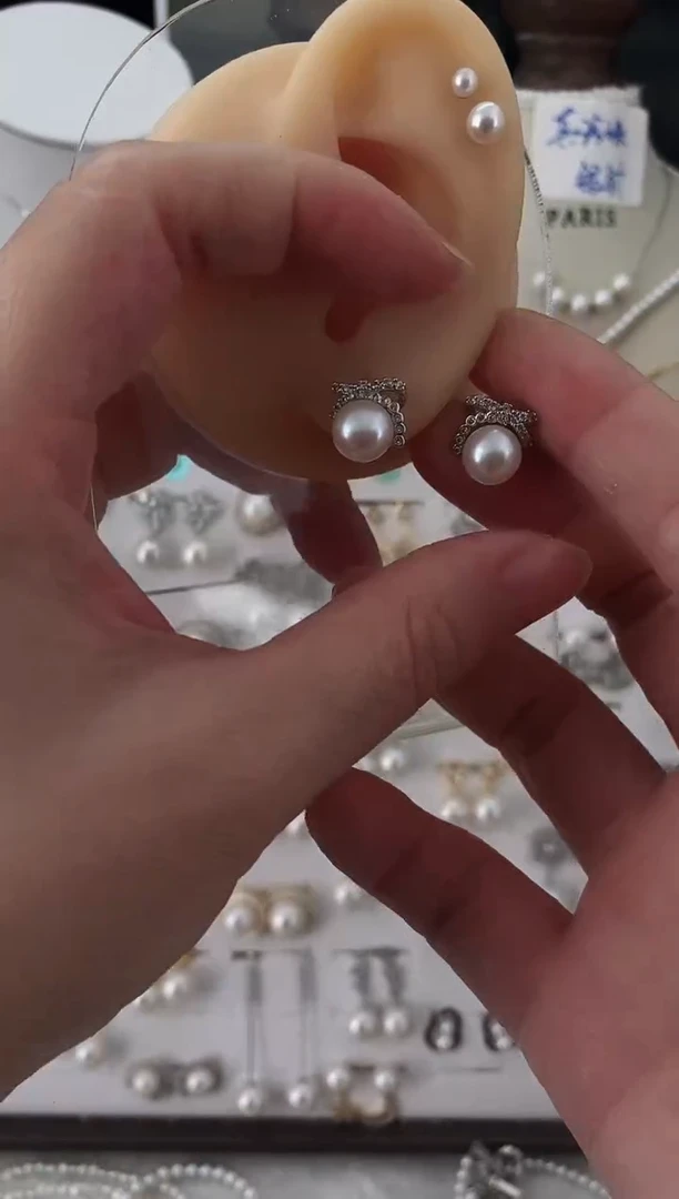 合金耳饰淡水珍珠53