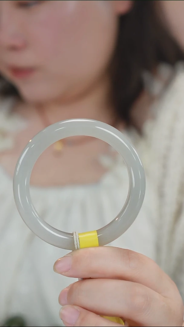 和田玉手镯未镶嵌43【柚子来啦】和田玉拍一发一56