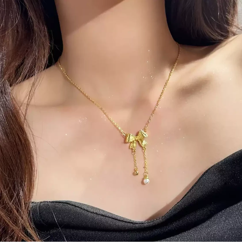 流苏蝴蝶项链轻奢高级感锁骨链时尚百搭锁骨链