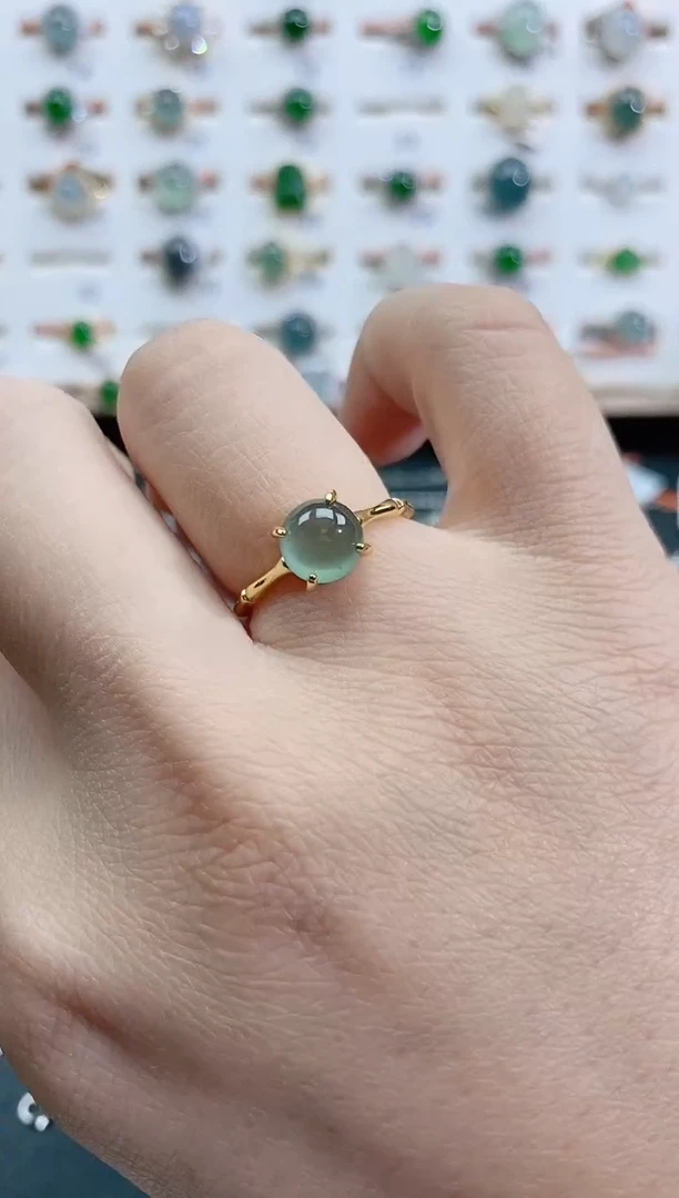 银S925镶嵌戒指翡翠天然翡翠