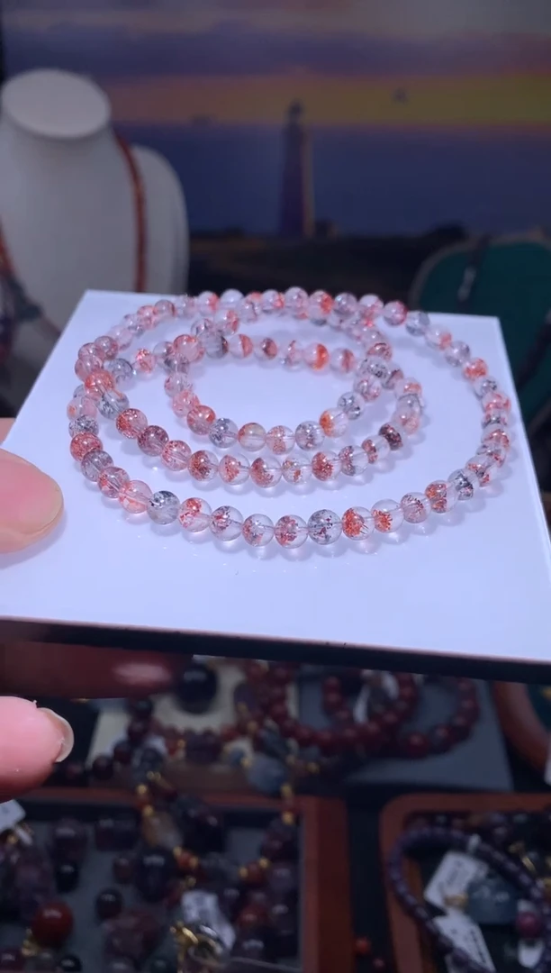 未镶嵌珠宝半成品水晶超七金草莓彼岸花项链