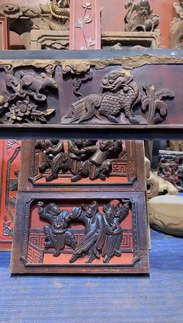 【闪购商品】香樟木老木雕老物件花板