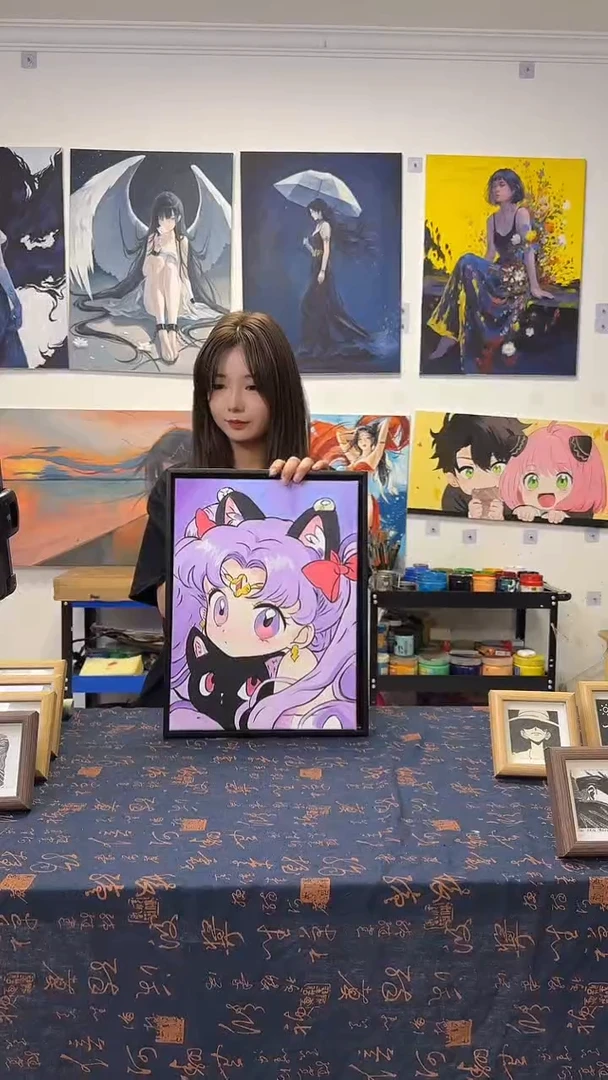 丙烯画零*-美少女丙烯画y加框