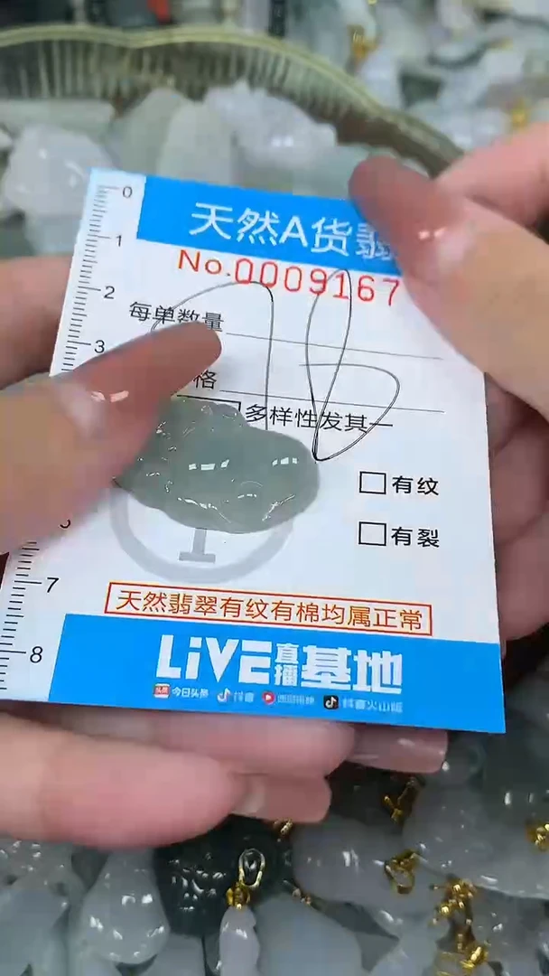 翡翠未镶嵌颈饰净货挂件-9167