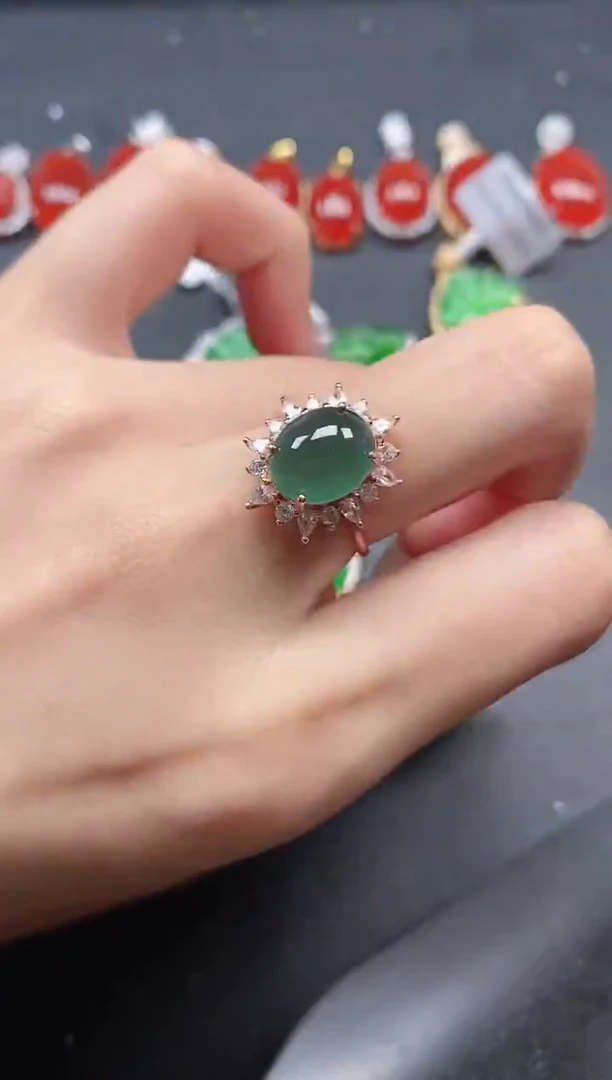银S925镶嵌戒指翡翠51151
