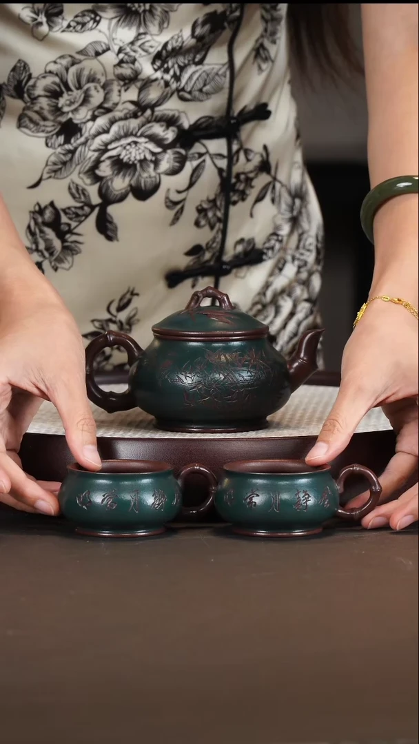 茶壶紫砂徐小阳/紫泥/圆融竹套组/200c