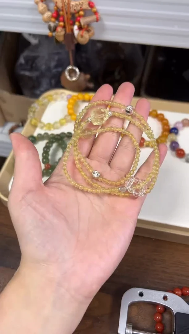 项链未镶嵌水晶金发晶设计款多圈手链[0742]