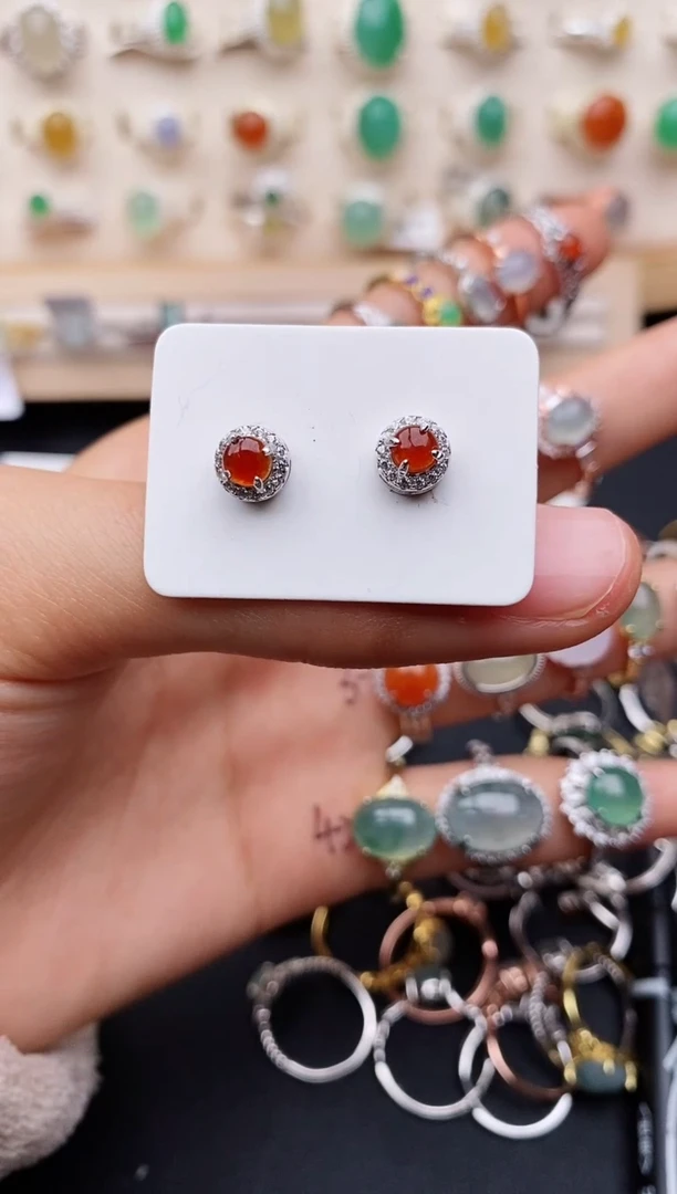 【闪购商品】翡翠戒指银S925镶嵌缅甸翡翠