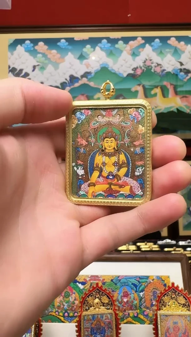 吊坠文老师-热贡纯手绘周毛