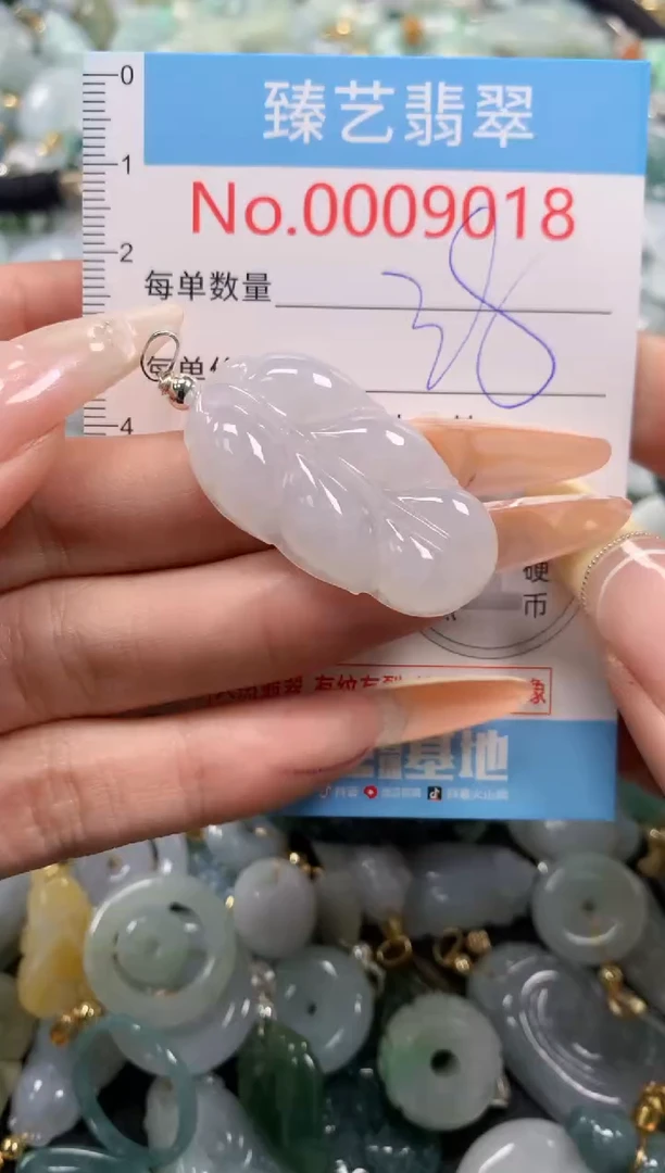 翡翠未镶嵌颈饰含绳0009018