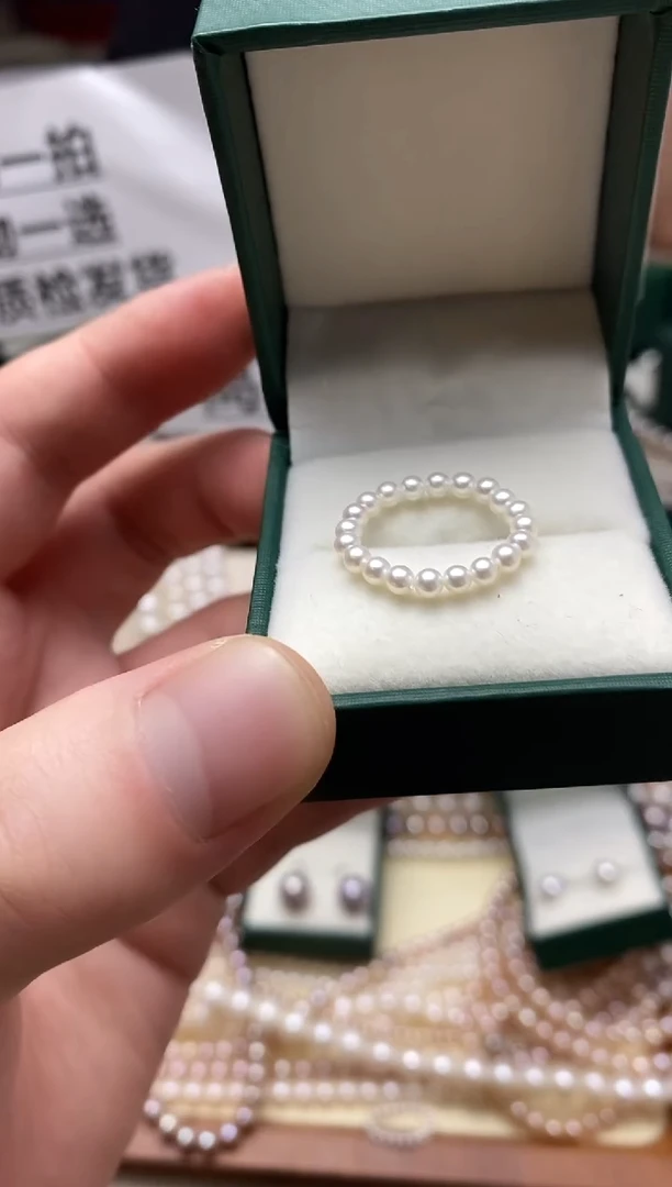 未镶嵌戒指淡水珍珠2-3mm珍珠戒指