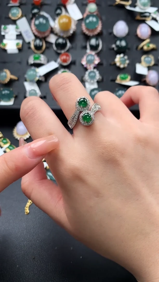 【闪购商品】翡翠戒指银S925镶嵌8345141