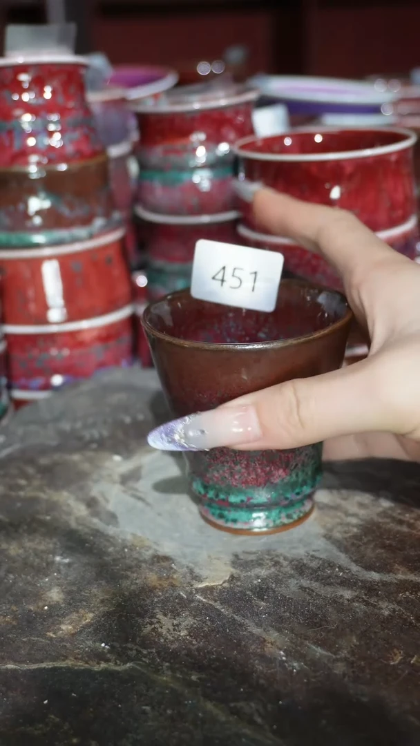 摆件陶精品窑变钧瓷茶器