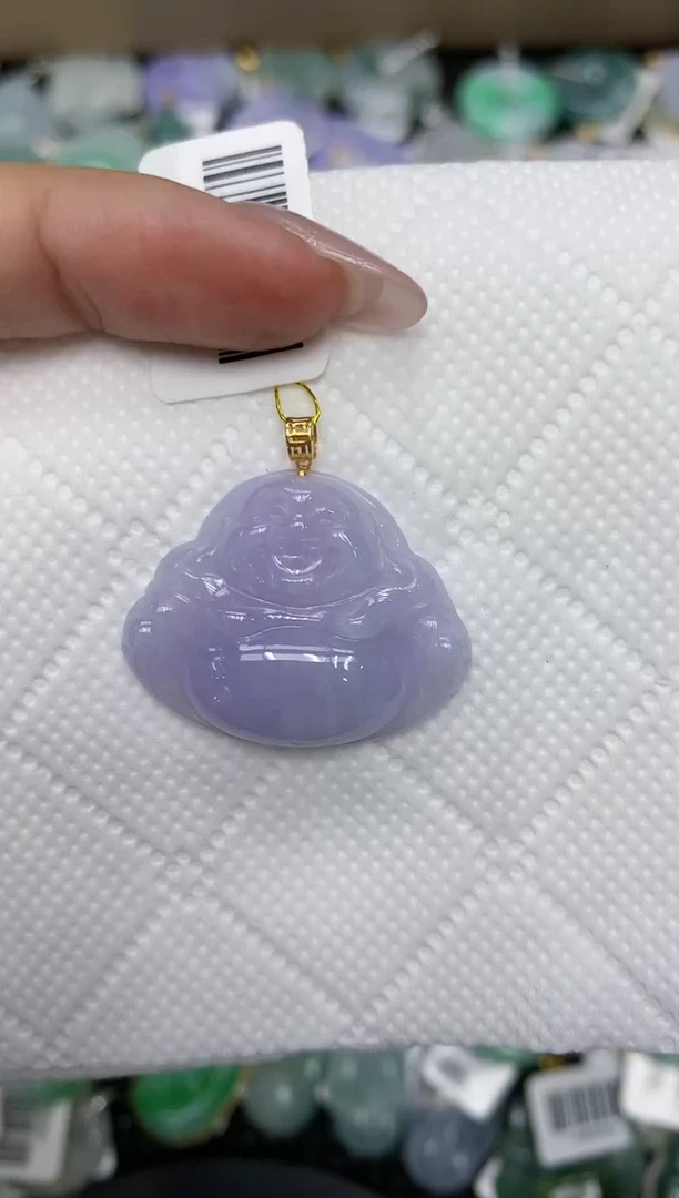 颈饰18K金镶嵌翡翠a货支持复检百元以上9元证书费自理