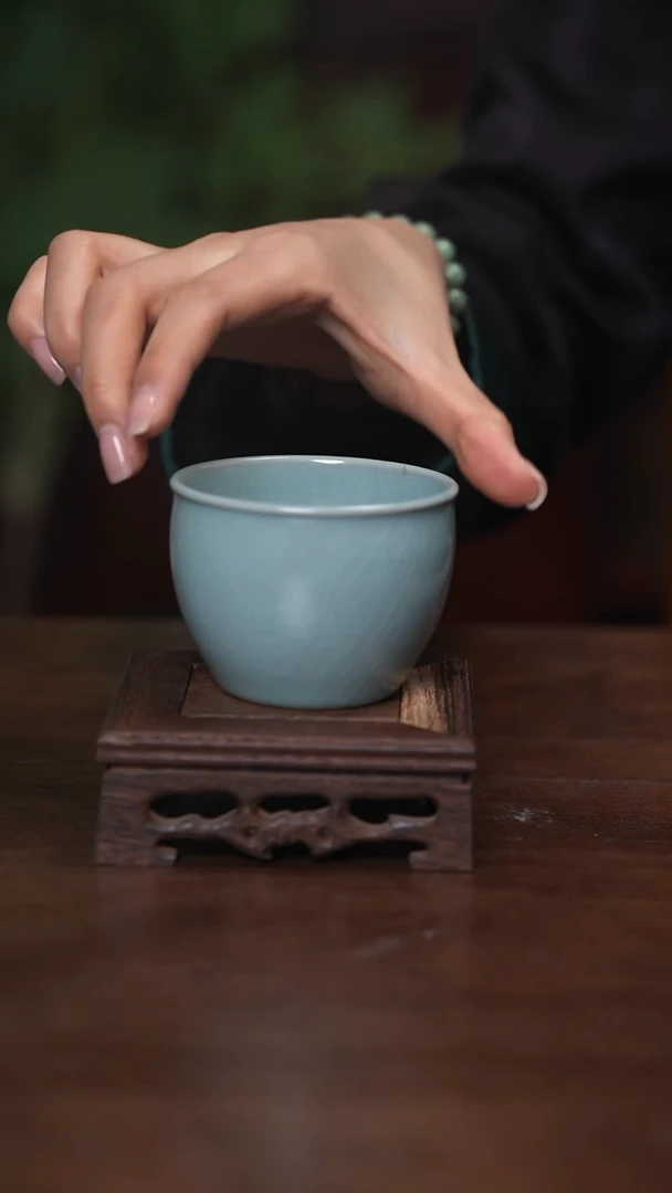 【闪购商品】清凉寺原产地仿古釉手工汝瓷大缸杯