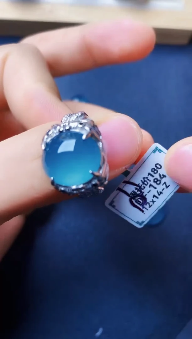 银S925镶嵌戒指翡翠2222