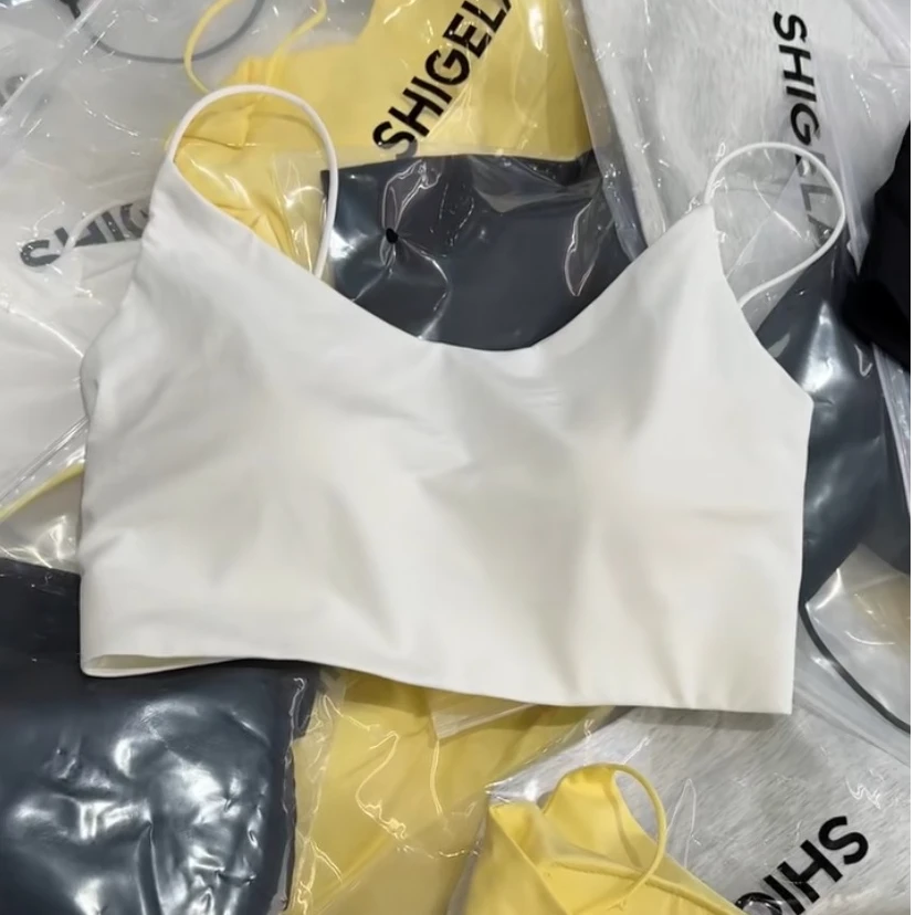 诗歌兰2025夏季新款交叉细带一体百搭亲肤舒适固定杯内衣抹胸美背