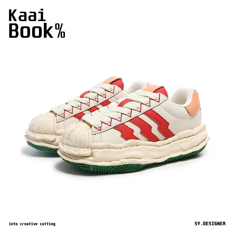 KAAIBOOK小众设计潮牌贝壳头厚底溶解鞋男女增高时尚拼色休闲板鞋