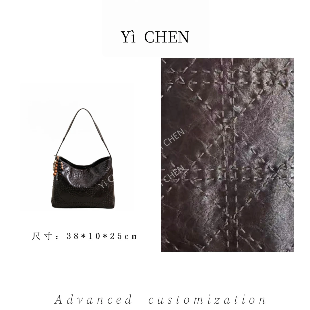 【Yì CHEN】SK-92927-咖啡 简约时尚女士新款轻奢单肩斜跨包