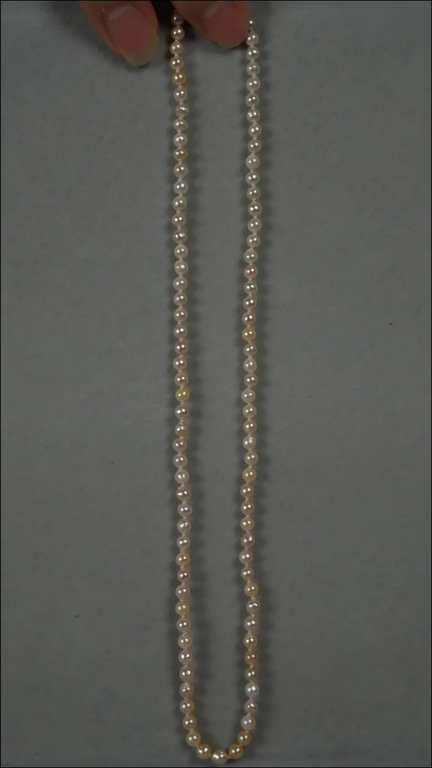 项链银S925镶嵌海水珍珠AK羽皇金4-4.5mm