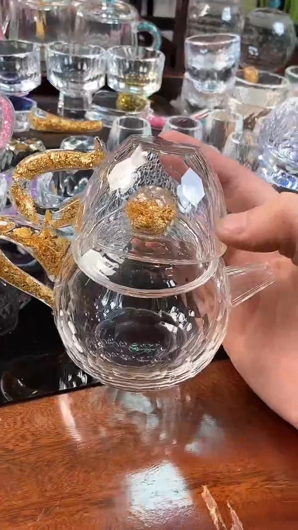 【闪购商品】壶玺宴新款水晶西施壶金箔+75毫升咖啡杯