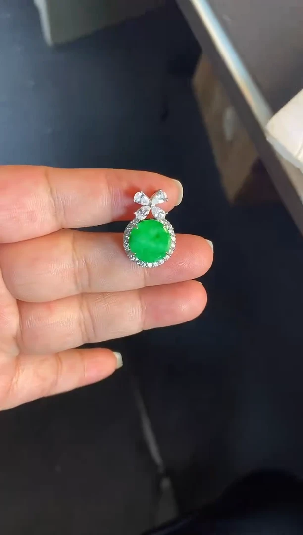 吊坠(不含链)银S925镶嵌翡翠1