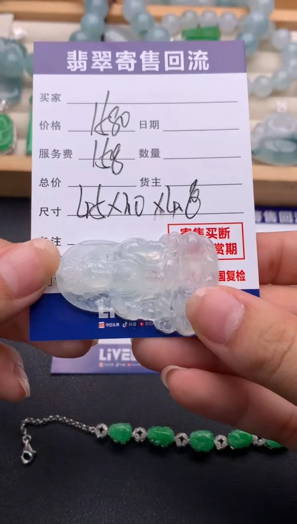 翡翠18K金镶嵌颈饰10137583