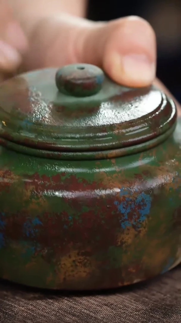 底槽清仿青铜紫砂德钟壶32432