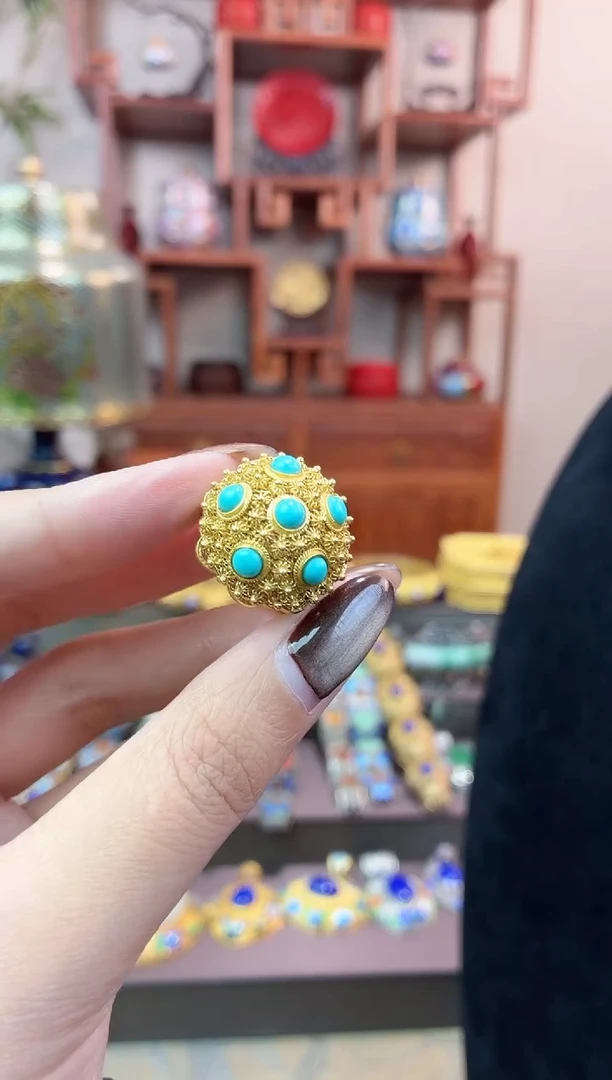 非遗手工花丝镶嵌戒指