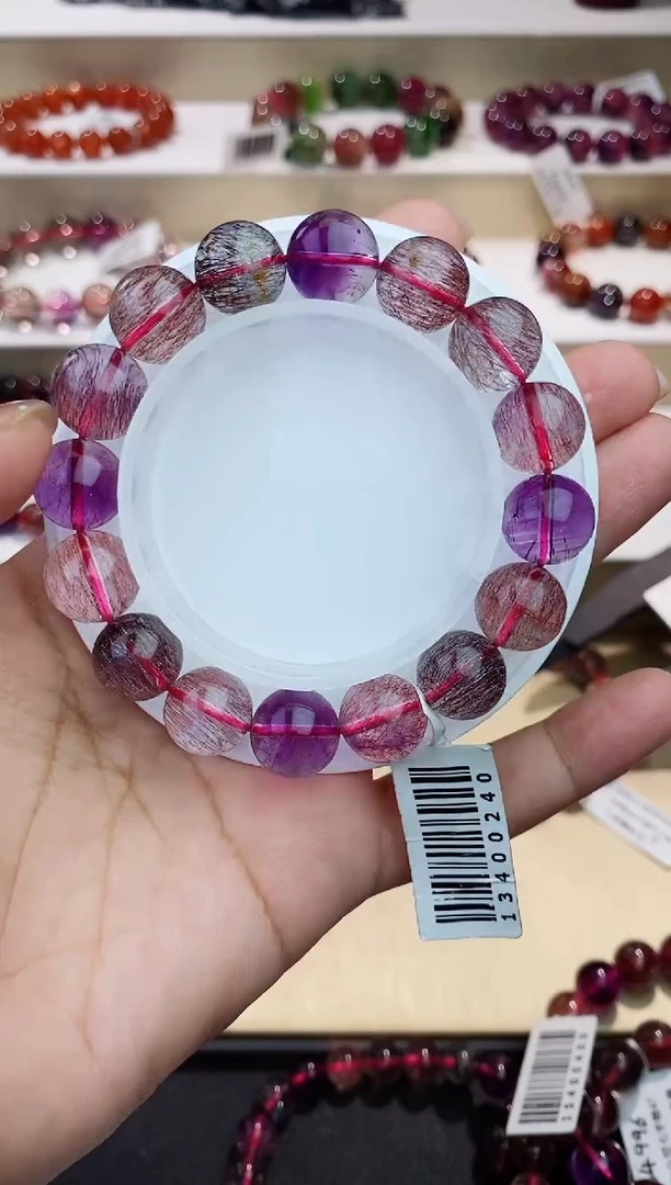 未镶嵌手链水晶黑加仑超七12m+