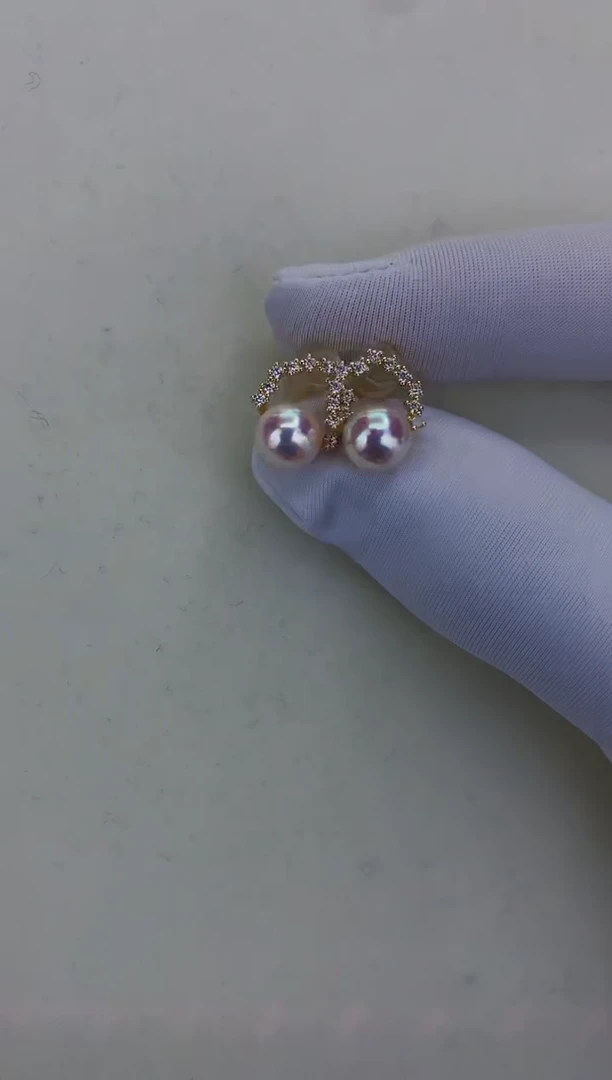 银S925镶嵌DA海水珍珠 GD028 耳钉 7