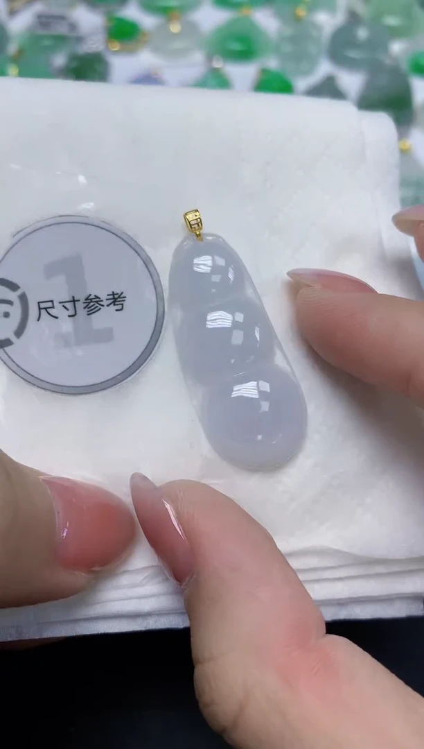 颈饰18K金镶嵌翡翠天然缅甸翡翠A货百元以上9元证书费自理